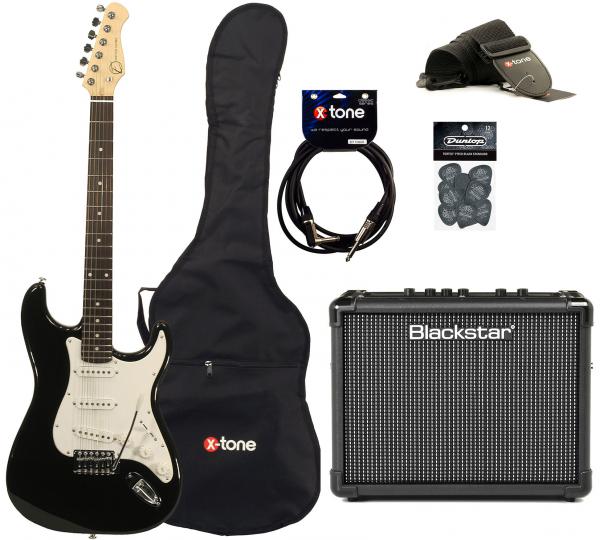 Electric guitar set Eastone STR70 +Blackstar Id Core Stereo 10 V3 +Accessories - black