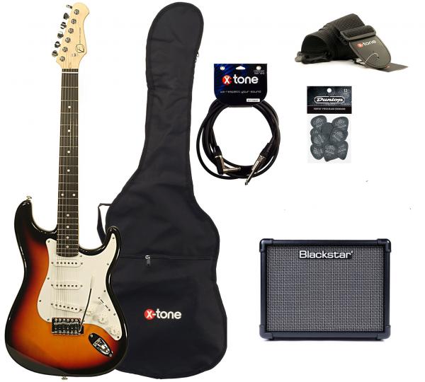 Electric guitar set Eastone STR70 +Blackstar ID Core V3 10W +Accessories - 3-color sunburst