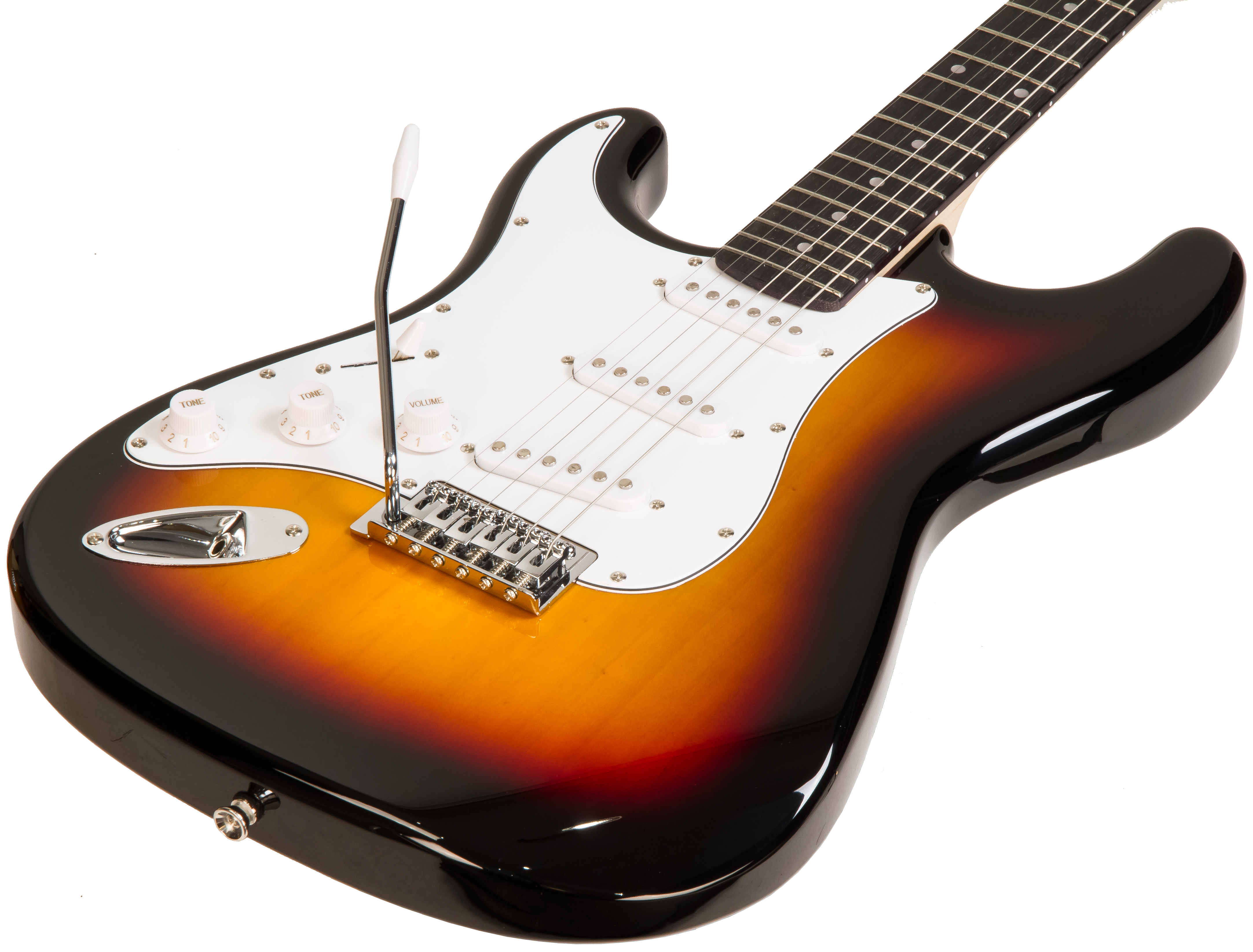 Eastone Str70t 3ts Lh Gaucher Sss Trem Pur - Sunburst - Left-handed electric guitar - Variation 1