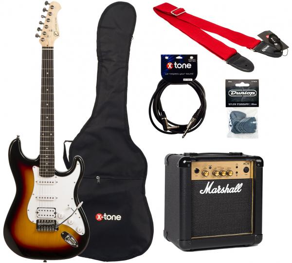 Electric guitar set Eastone STR80T HSS +Marshall MG10G +Accessories - Sunburst