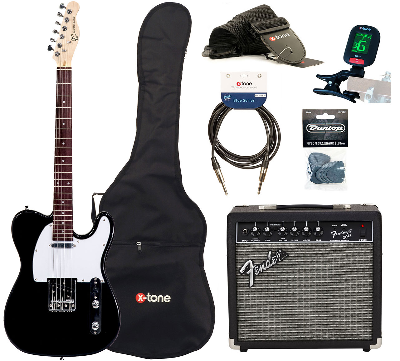 Eastone Tl70 +blackstar Debut 10 +cable +clip-on Tuner +mediators +housse +courroie - Black - Electric guitar set - Variation 1