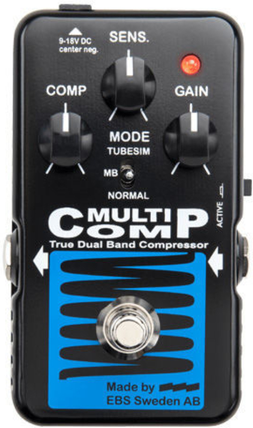Ebs Multicomp Blue Label - Compressor, sustain & noise gate effect pedal for bass - Main picture