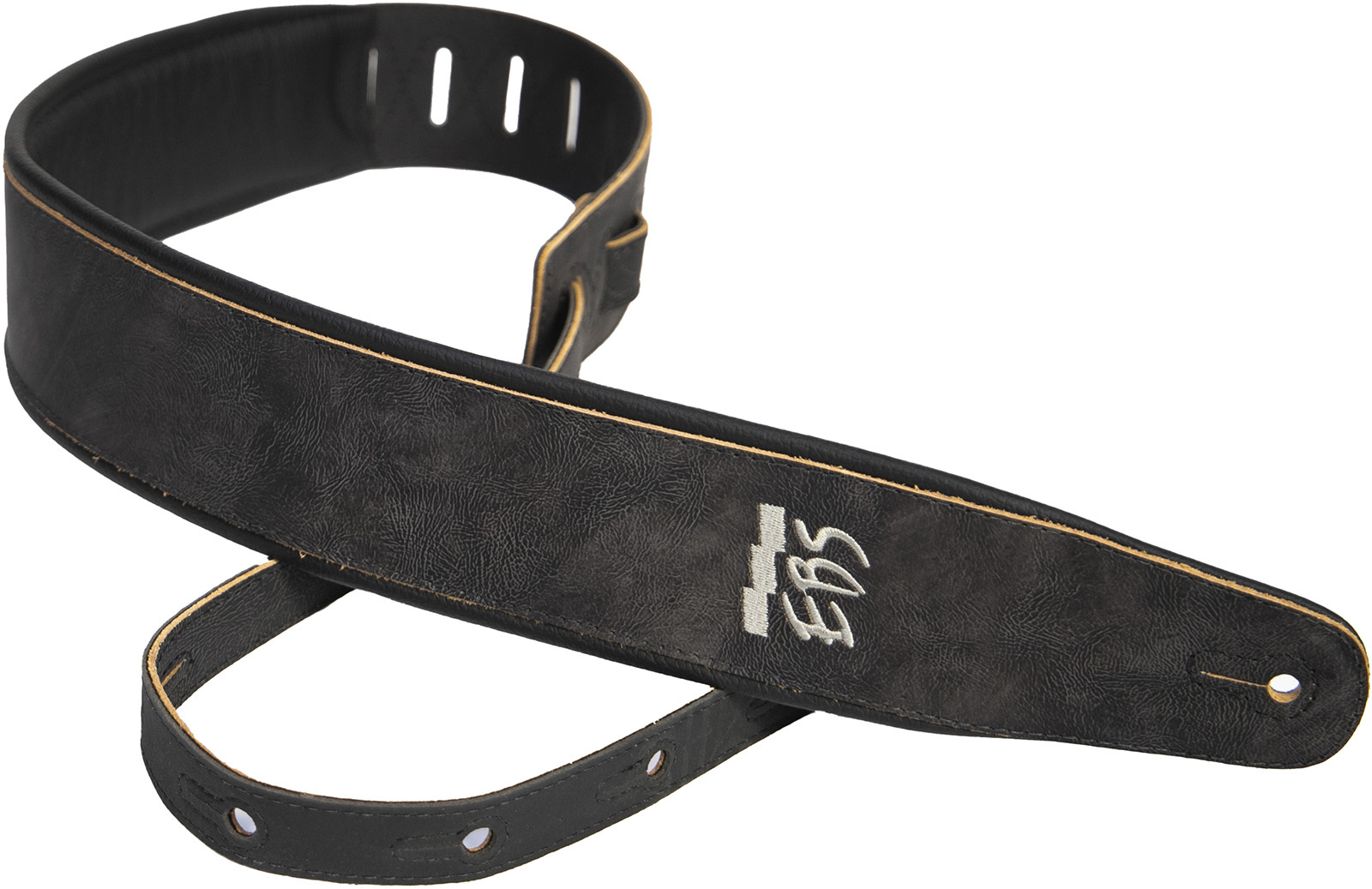 Ebs Sangles Cuir Stained Black - Guitar strap - Main picture