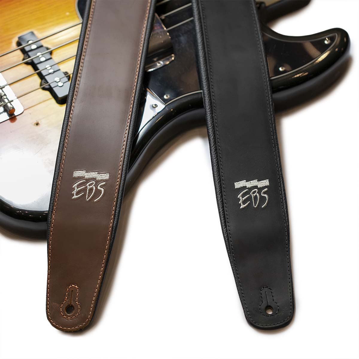 Ebs Sangle Cuir Smooth Mat Black - Guitar strap - Variation 1
