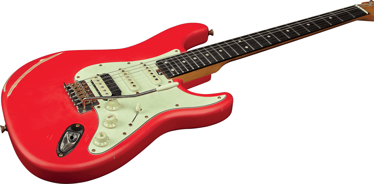 Eko Aire Relic Original Hss Trem Wpc - Fiesta Red - Str shape electric guitar - Variation 2