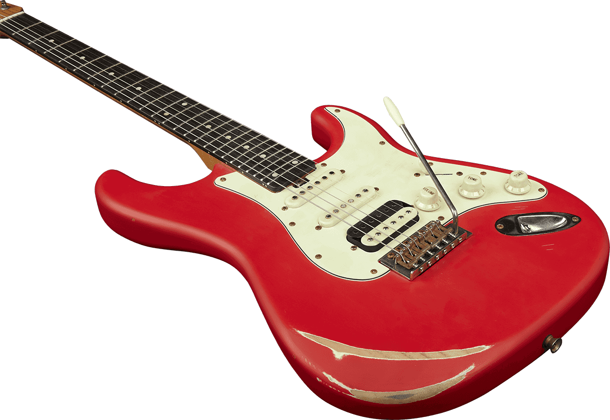 Eko Aire Relic Original Hss Trem Wpc - Fiesta Red - Str shape electric guitar - Variation 3