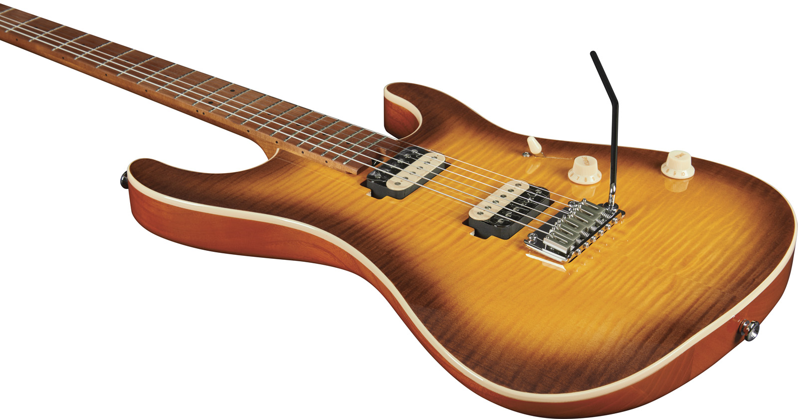 Eko Aurora 400 Trem Hh Mn - Flamed Amber Burst - Str shape electric guitar - Variation 2