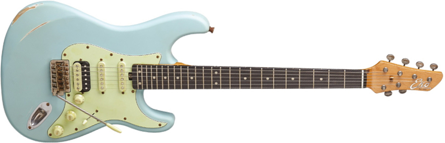 Eko Aire Relic Original Hss Trem Wpc - Daphne Blue - Str shape electric guitar - Main picture