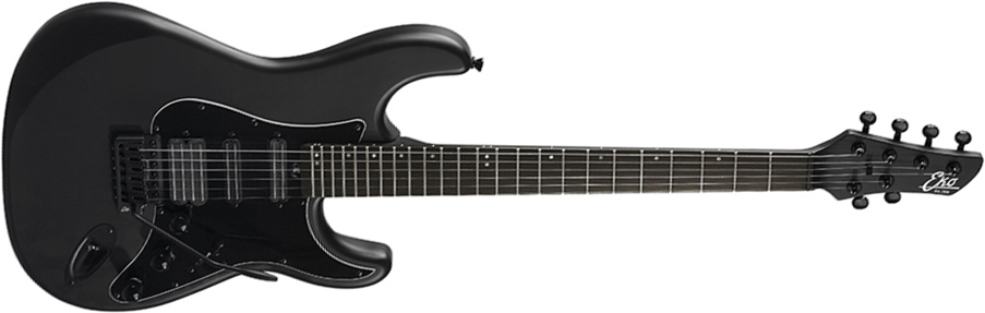 Eko Aire Stealth Hss Trem Wpc - Matt Black - Metal electric guitar - Main picture