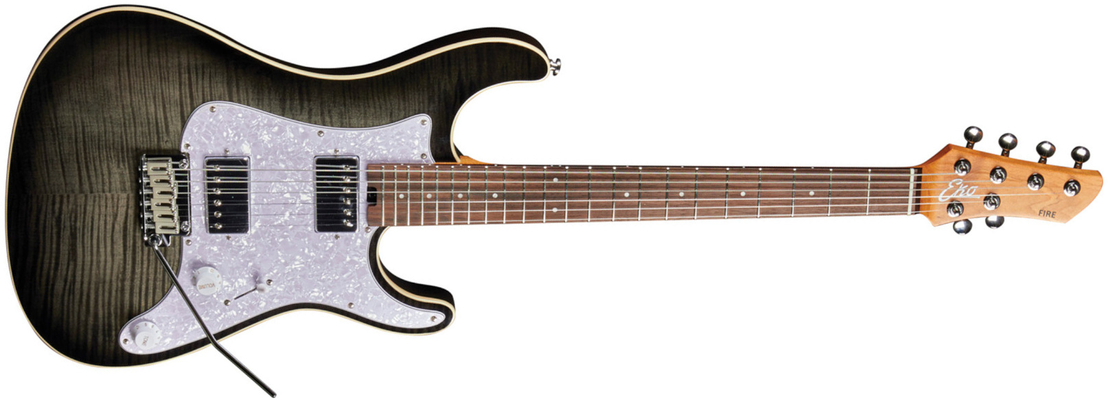 Eko Aurora 400 Trem Hh Lau - Flamed Grey Burst - Str shape electric guitar - Main picture