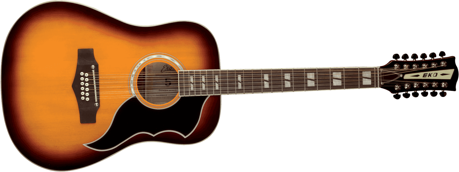 Eko Ranger Vr Xii 12-cordes Epicea Sapelli - Honey Burst - Acoustic guitar & electro - Main picture