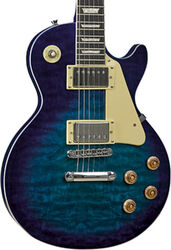 Single cut electric guitar Eko Tribute Starter VL-480 - See thru blue quilted