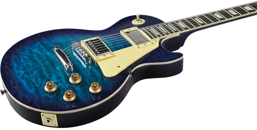 Eko Vl-480 Tribute Starter 2h Ht Wpc - See Thru Blue Quilted - Single cut electric guitar - Variation 2
