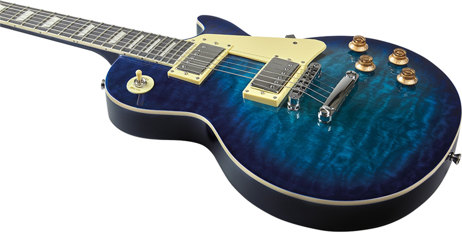 Eko Vl-480 Tribute Starter 2h Ht Wpc - See Thru Blue Quilted - Single cut electric guitar - Variation 3