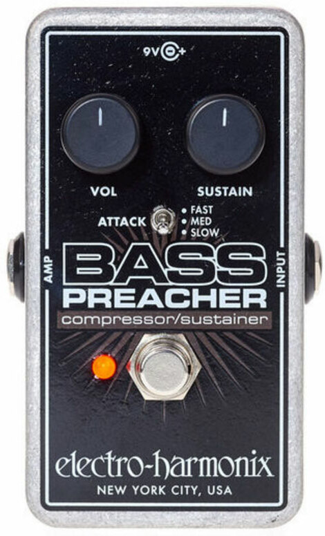 Electro Harmonix Bass Preacher Compressor Sustainer - Compressor, sustain & noise gate effect pedal for bass - Main picture
