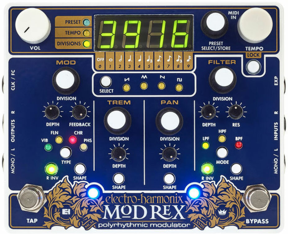 Electro harmonix Mod Rex Polyrhythmic Modulator Modulation, chorus 