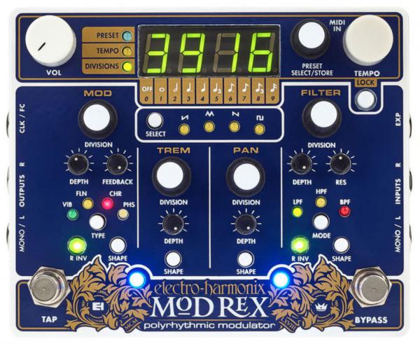 Modulation, chorus, flanger, phaser & tremolo effect pedal Electro harmonix Mod Rex Polyrhythmic Modulator