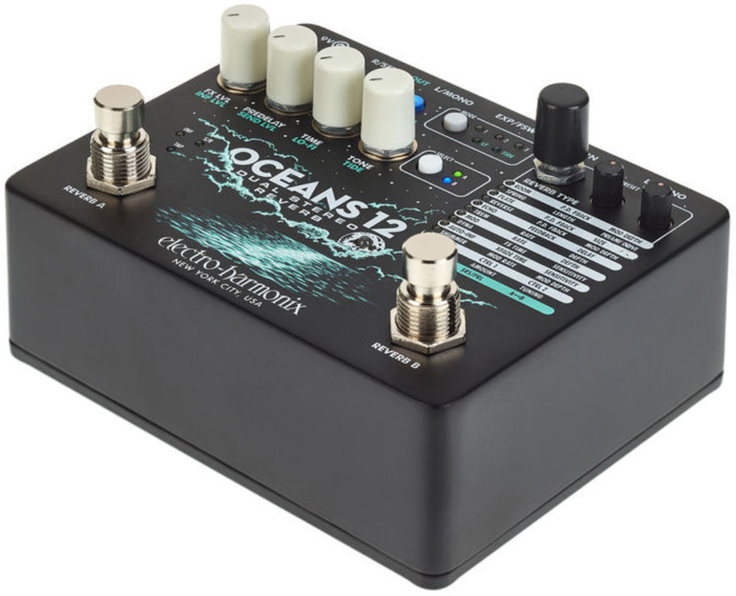 Electro Harmonix Oceans 12 Dual Stereo Reverb - Reverb, delay & echo effect pedal - Variation 1