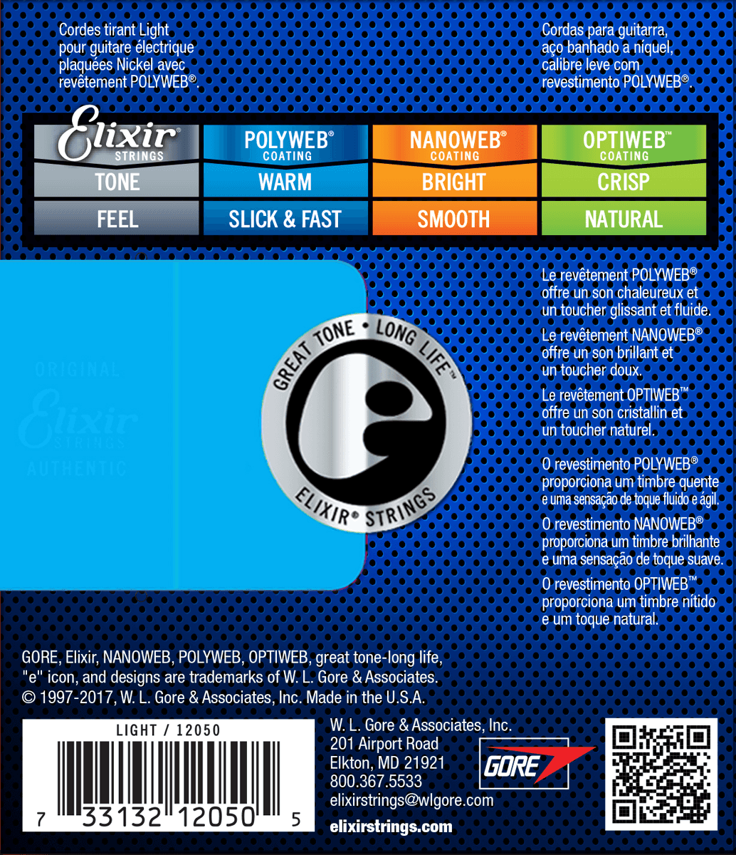 Elixir 12050 Polyweb Nps Round Wound Electric Guitar Light 6c 10-46 - Electric guitar strings - Variation 1