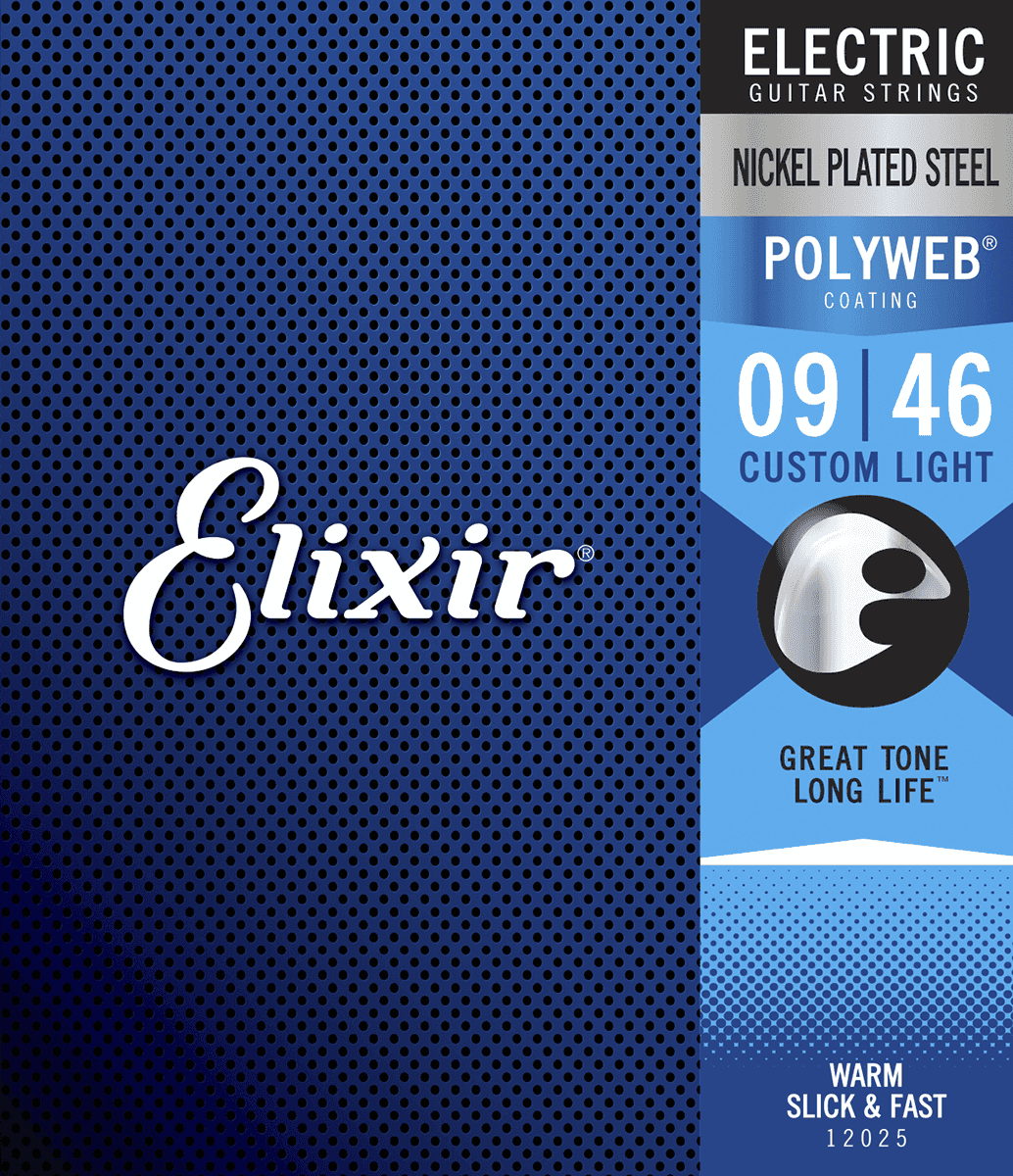 Elixir 12025 Polyweb Nps Round Wound Electric Guitar 6c Custom Light 9-46 - Electric guitar strings - Main picture
