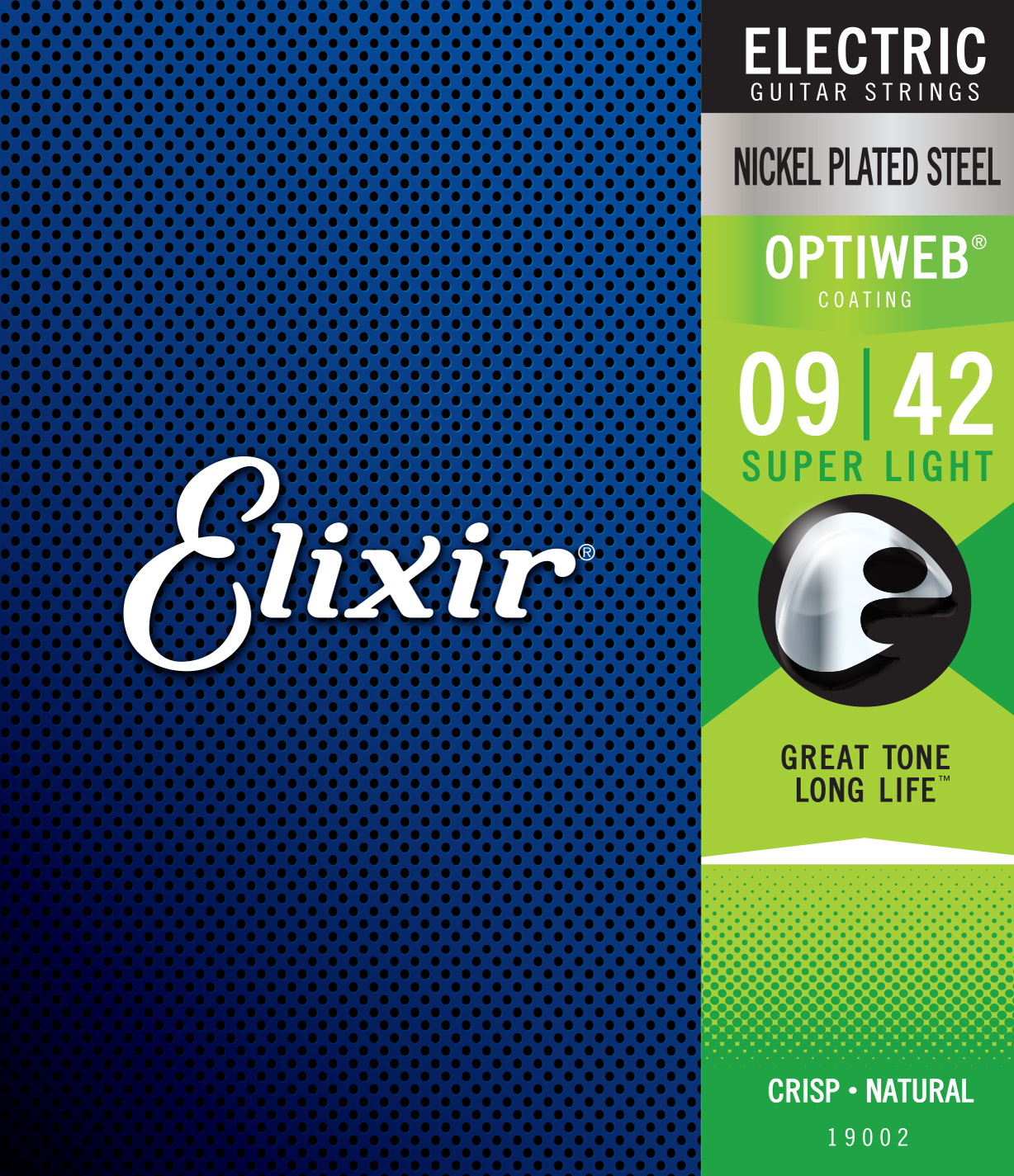 Elixir 19002 Optiweb Nps Round Wound Electric Guitar 6c 9-42 - Electric guitar strings - Main picture