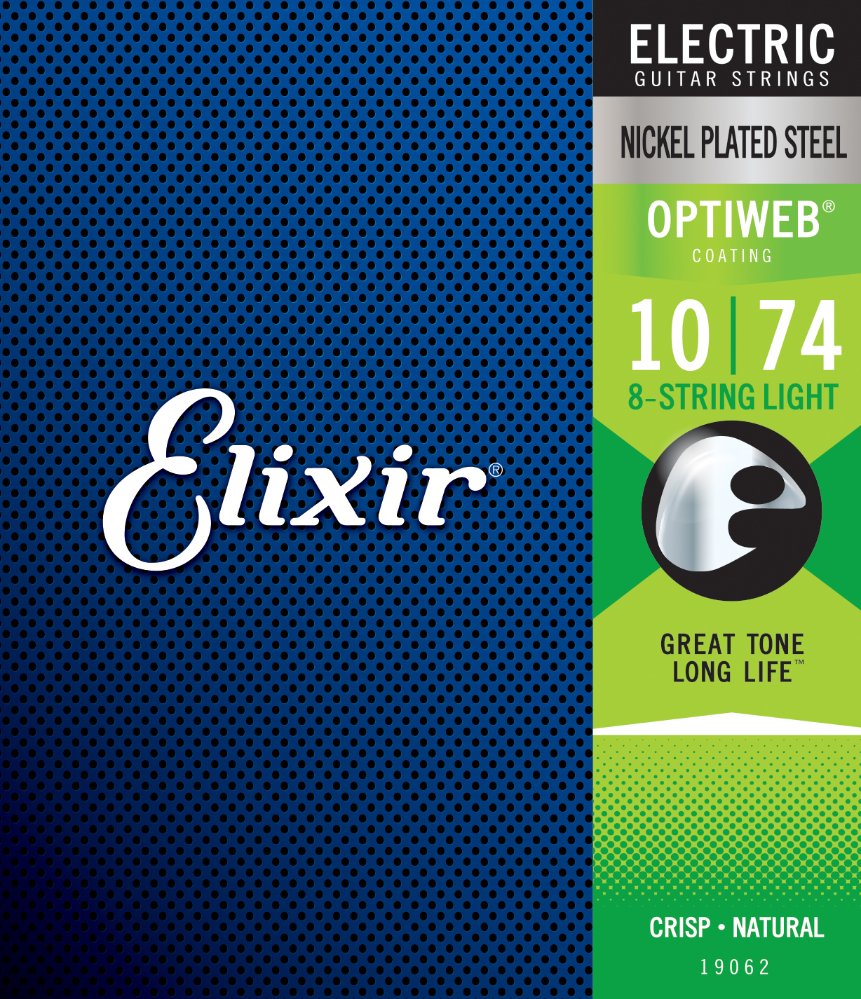 Elixir 19062 Optiweb Nps Round Wound Electric Guitar 8c 10-74 - Electric guitar strings - Main picture