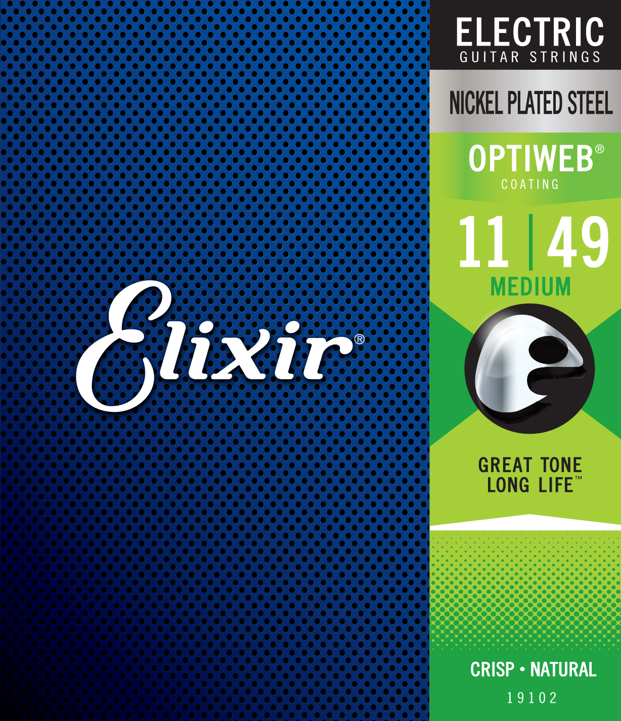 Elixir 19102 Optiweb Nps Round Wound Electric Guitar 6c 11-49 - Electric guitar strings - Main picture