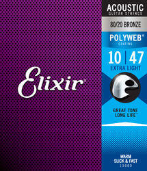 Acoustic guitar strings Elixir 11000 Polyweb Acoustic Extra Light 10-47 - Set of strings