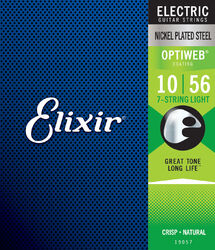 Electric guitar strings Elixir 19057 7-String Optiweb NPS Electric Guitar Strings 10-56 - 7-string set