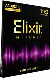 Acoustic guitar strings Elixir 21027 ATTUNE PHOS.BRONZE. CL 11-52 - Set of strings