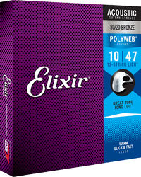 Acoustic guitar strings Elixir 11150 Polyweb Bronze 12-string Light 10-47 - 12-string set