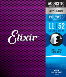 Acoustic guitar strings Elixir Polyweb Acoustic 11025 Jeu de Cordes Custom Light - Set of strings