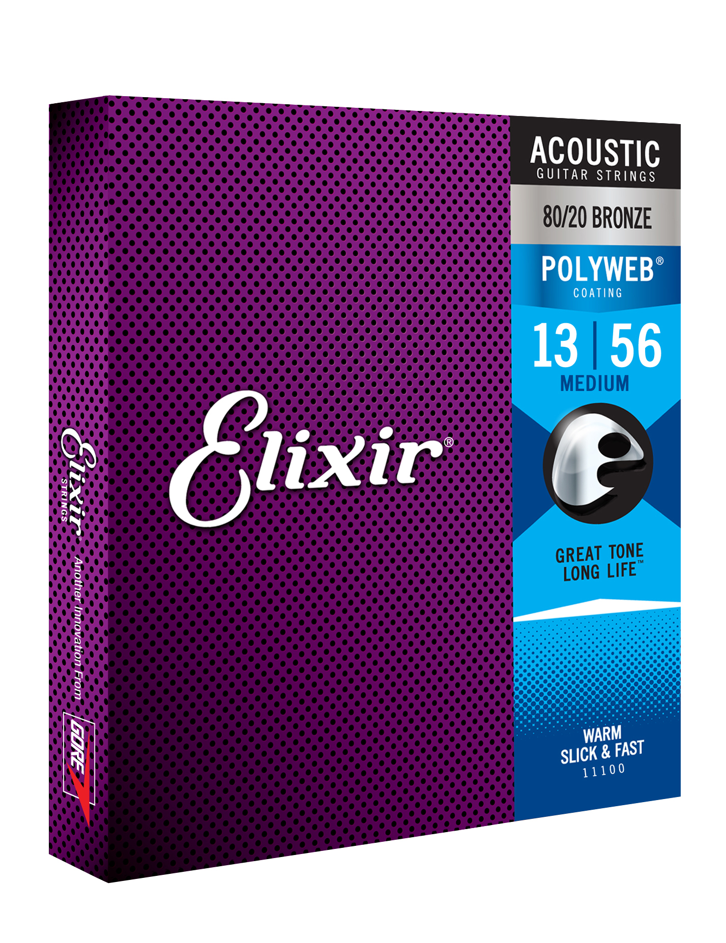Elixir Jeu De 6 Cordes Guit. Folk 6c Polyweb 80.20 Bronze Medium 013-056 11100 - Acoustic guitar strings - Variation 1