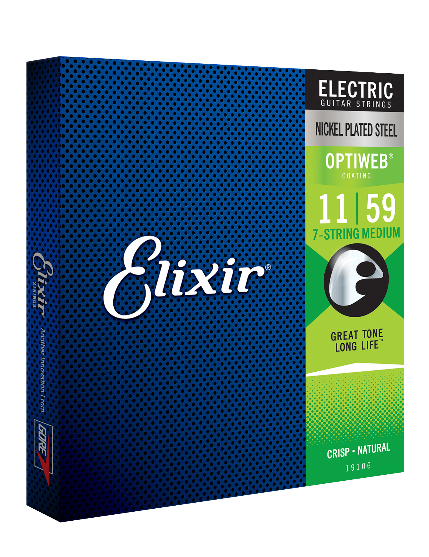 Elixir 19106 Optiweb Nps Round Wound Electric Guitar 7c 11-59 - Electric guitar strings - Variation 1