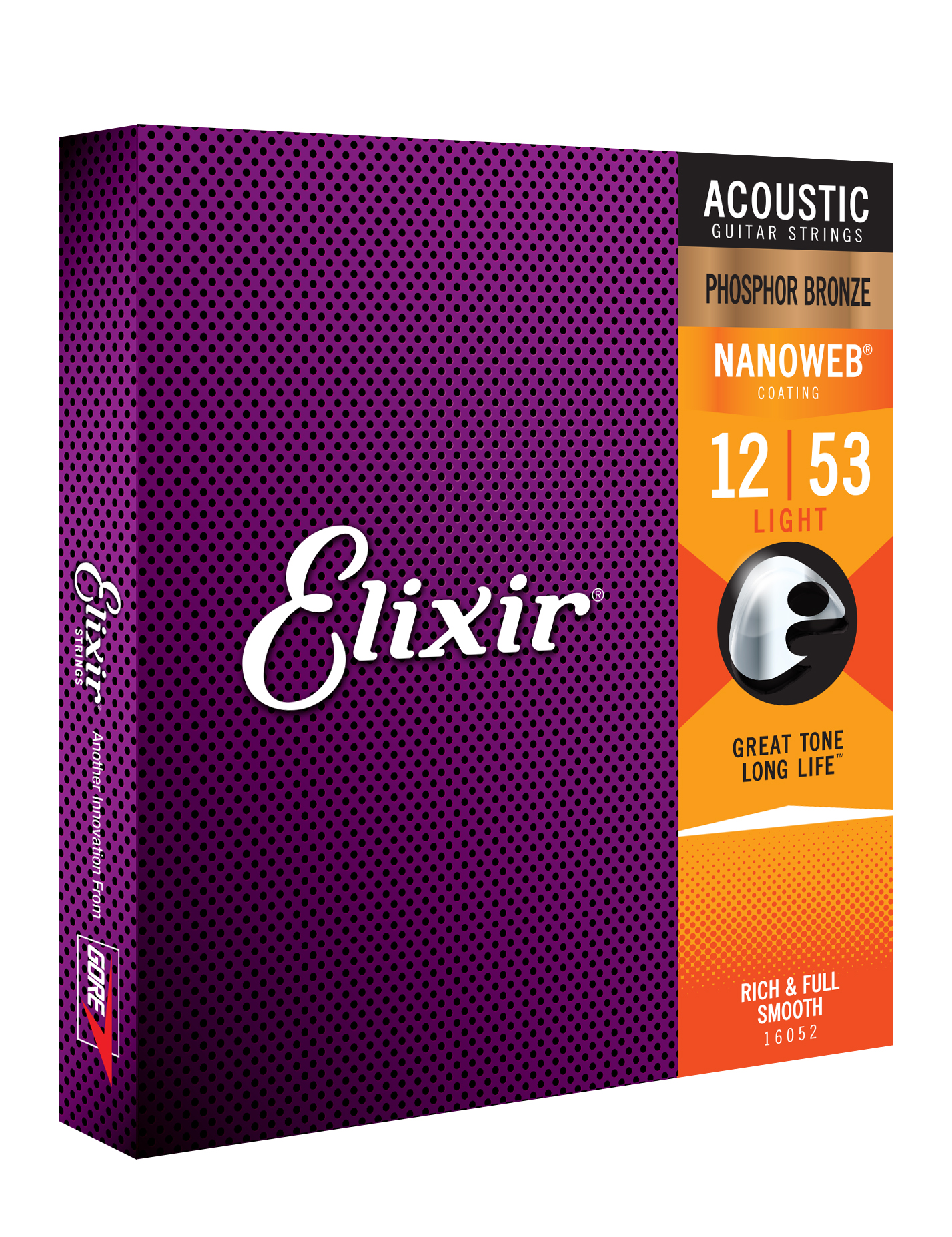 Elixir Jeu De 6 Cordes Acoustic (6) 16052 Nanoweb Phosphor Bronze 12-53 - Acoustic guitar strings - Variation 1