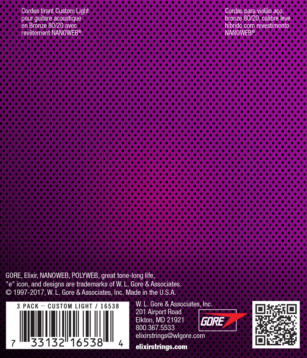 Elixir Pack De 3 Jeux 11027 Nanoweb 80/20 11-52 - Acoustic guitar strings - Variation 2