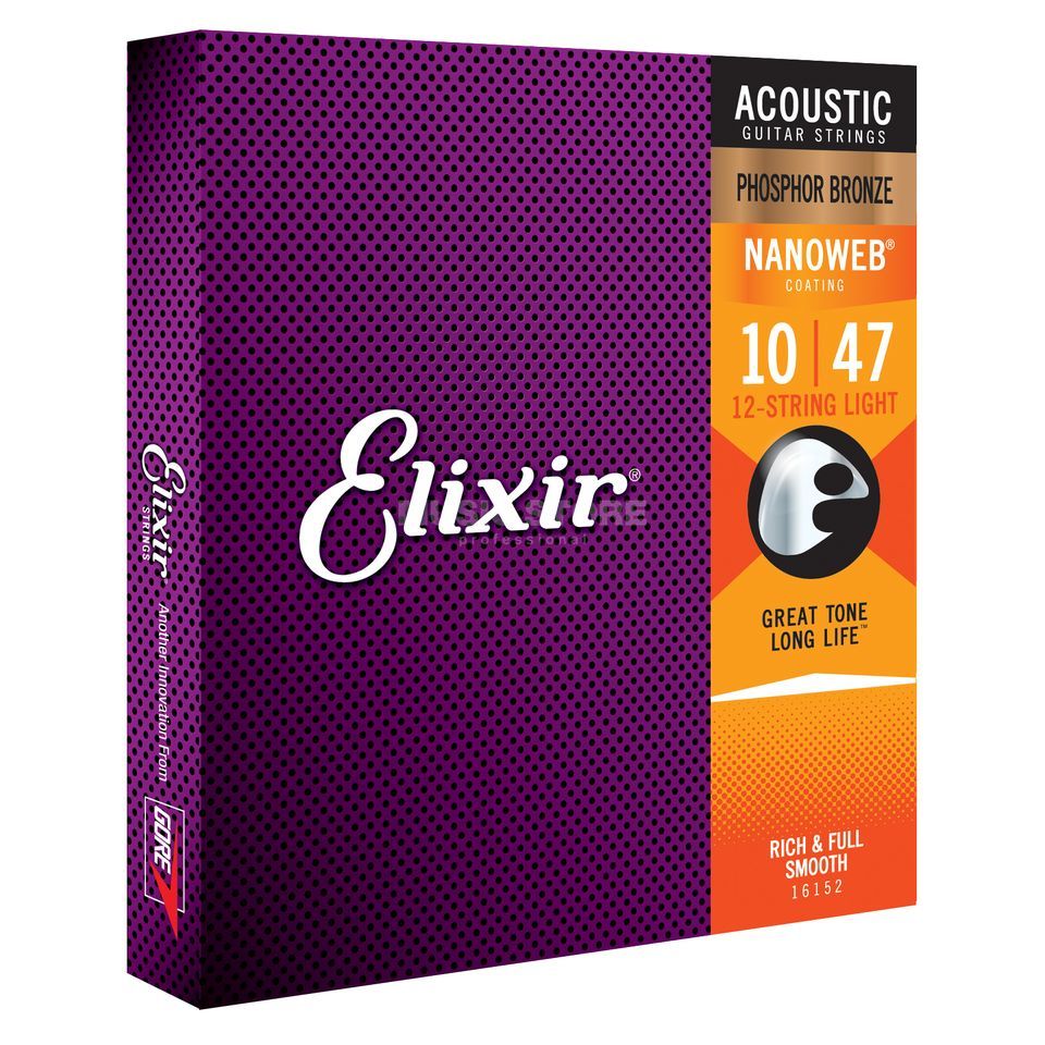 Elixir 16152 Nanoweb Phosphor Bronze Acoustic Guitar 12c Light 10-47 - Acoustic guitar strings - Variation 2