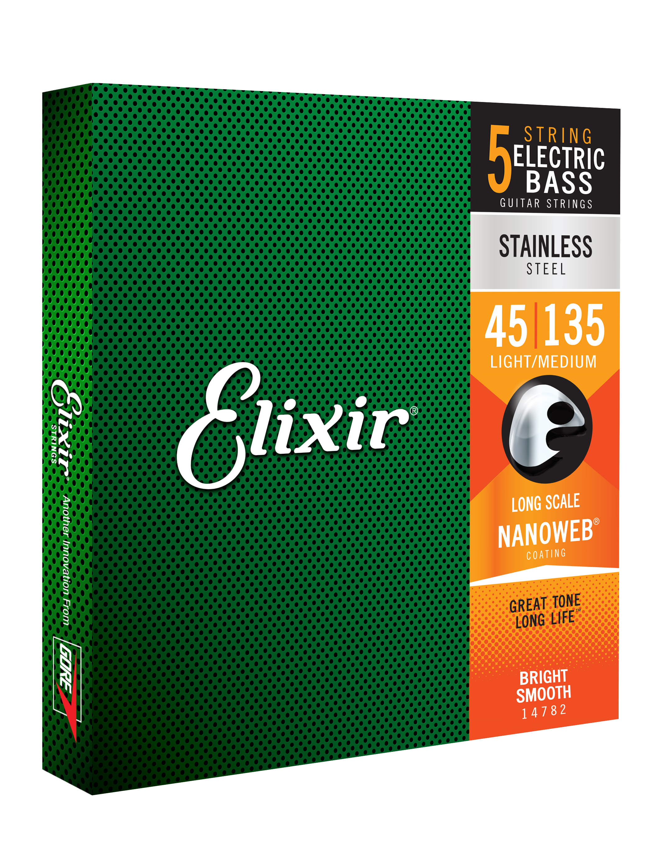 Elixir 14782 5-string Nanoweb Stainless Steel Long Scale Electric Bass 5c Light Medium 45-135 - Electric bass strings - Variation 1