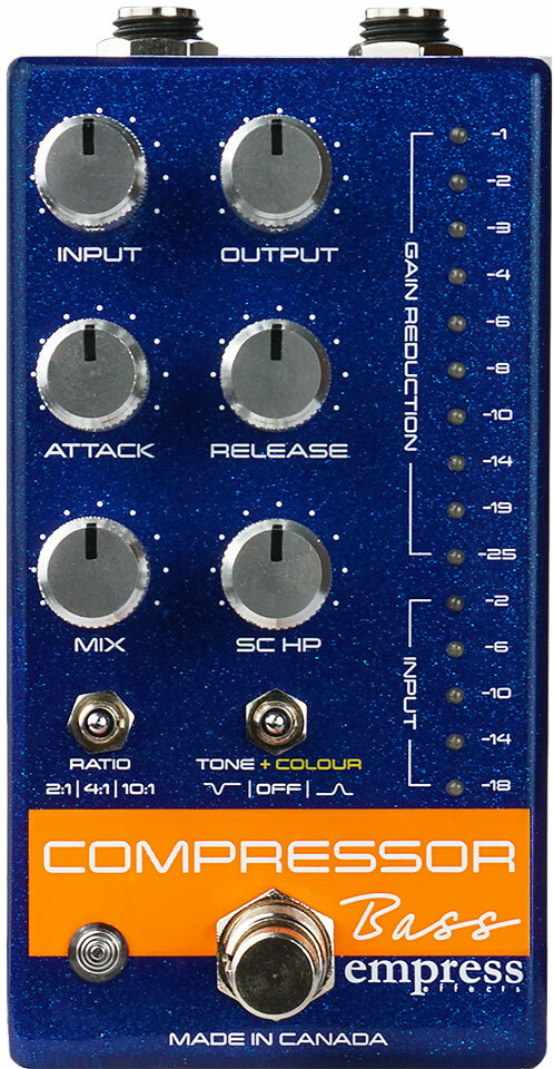 Empress S&d Compressor Bass Blue Sparkle - Compressor, sustain & noise gate effect pedal for bass - Main picture