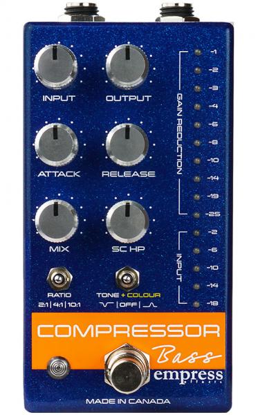 Compressor, sustain & noise gate effect pedal for bass Empress S&D Compressor Bass - Blue Sparkle