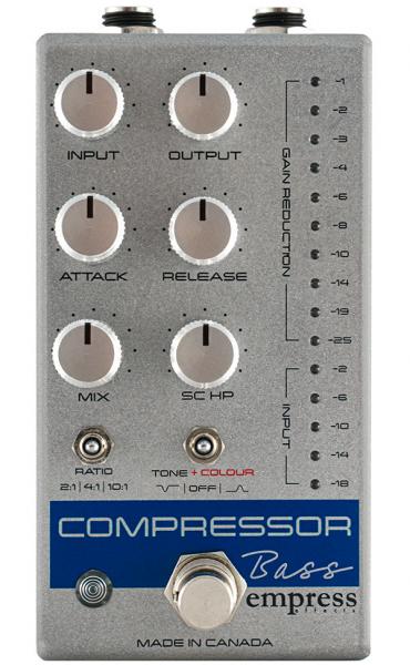 Compressor, sustain & noise gate effect pedal for bass Empress S&D Compressor Bass - Silver Sparkle
