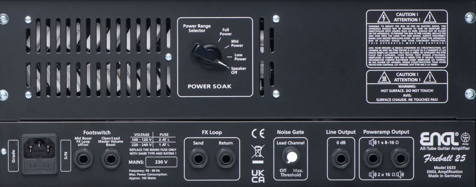 Engl Fireball 25 E633 40th Ann. Head - Electric guitar amp head - Variation 3