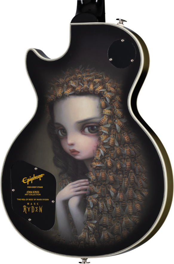 Epiphone Adam Jones Les Paul Custom Art Ltd 2h Ht Eb - Silverburst Mark Ryden The Veil Of Bees - Single cut electric guitar - Variation 3