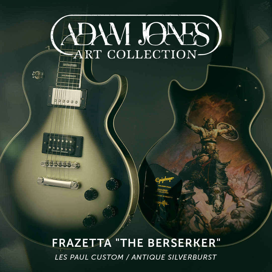 Epiphone Adam Jones Les Paul Custom Frazetta The Berserker Art Ltd 2h Ht Eb - Antique Silverburst - Single cut electric guitar - Variation 7