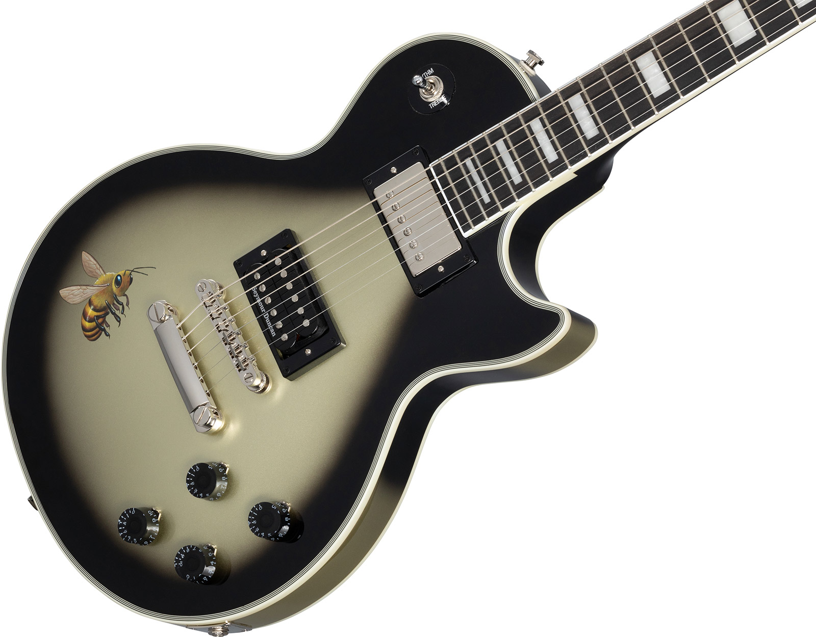 Epiphone Adam Jones Les Paul Custom Mark Ryden's Queen Bee Ltd 2h Ht Eb - Antique Silverburst - Single cut electric guitar - Variation 3