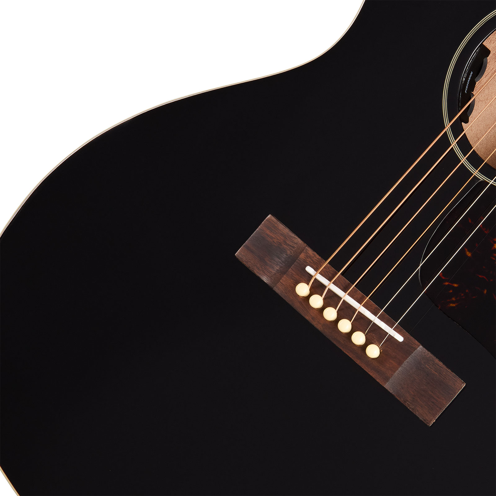 Epiphone Blues King Studio Lh Gaucher Ibg Parlor Epicea Acajou Rw - Ebony - Folk guitar - Variation 4