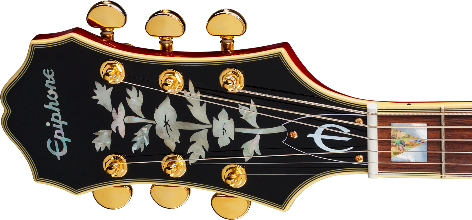 Epiphone Broadway Lh Original Archtops Gaucher 2h Ht Rw - Wine Red - Hollow-body electric guitar - Variation 4