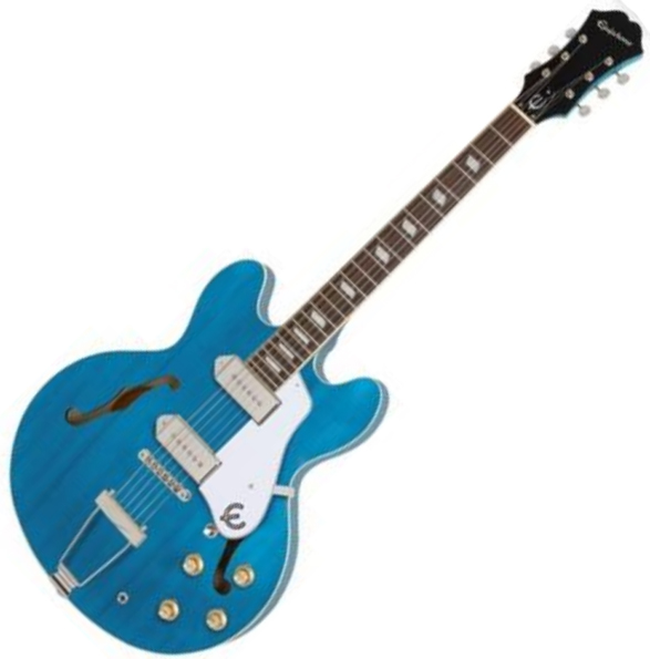 Semi-hollow electric guitar Epiphone Archtop Casino - Worn blue denim