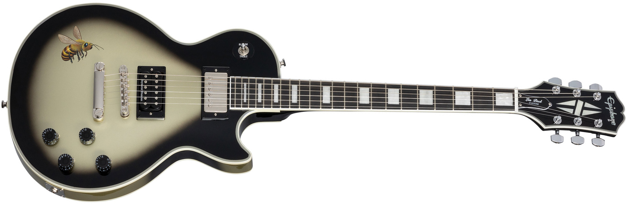 Epiphone Adam Jones Les Paul Custom Mark Ryden's Queen Bee Ltd 2h Ht Eb - Antique Silverburst - Single cut electric guitar - Main picture