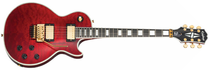 Epiphone Alex Lifeson Les Paul Axcess Custom Signature 2h Fr Eb - Ruby - Single cut electric guitar - Main picture